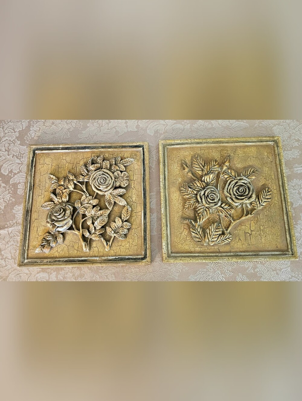 Vintage Rose Relief 3D Wall Art Decor